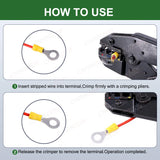 Rv1.25 Rv2 Rv5 22-10Awg Electrical Ring Crimp Wire Terminals Connectors Cable Kit Insulated Wiring Crimping Tool Red Blue Yellow