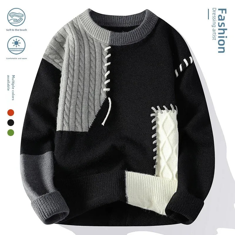 Knitted Top2024 Youth Autumn Winter Warm Base Sweater Quick Selling Foreign Trade Code Shipment Teenage Fleece Warm Pullovers