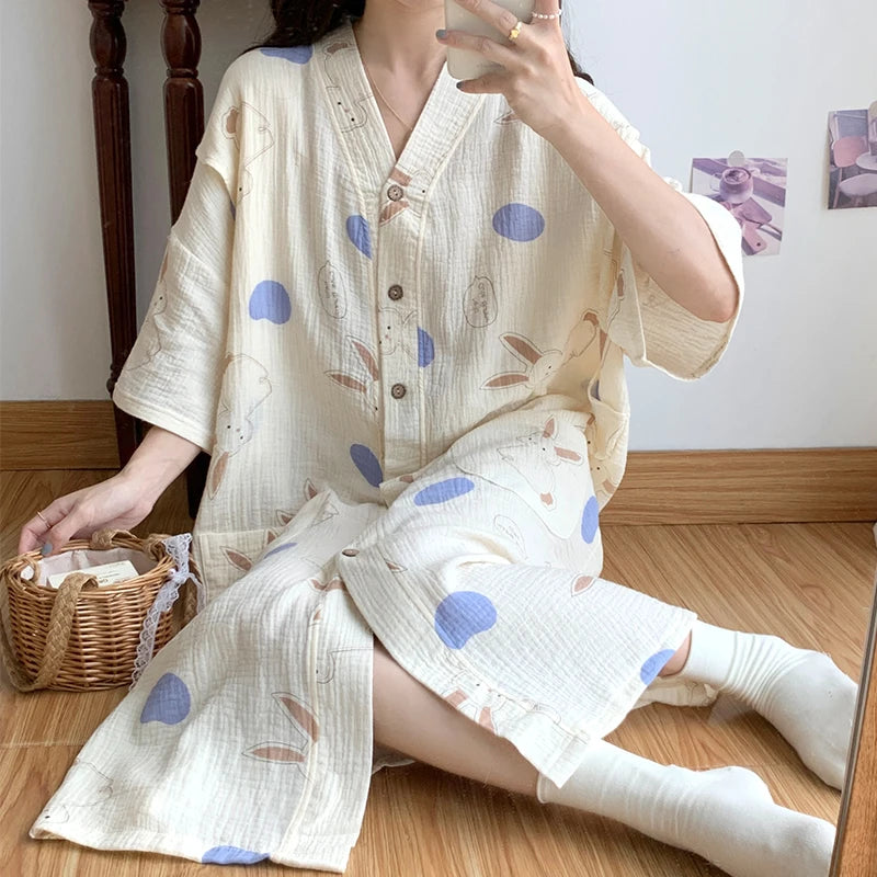 100% Cotton Maternity Nursing Night Dress Loose Breastfeeding Sleepwear Clothes for Pregnant Women Pregnancy Home Hospital Wear