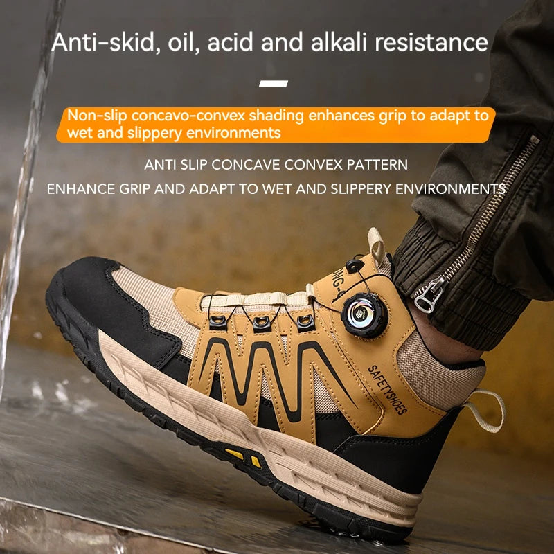 Men's Work Safety Shoes Indestructible Work Shoes Anti-smash Steel Toe Protection for the Feet Footwear Free Shipping Sneakers