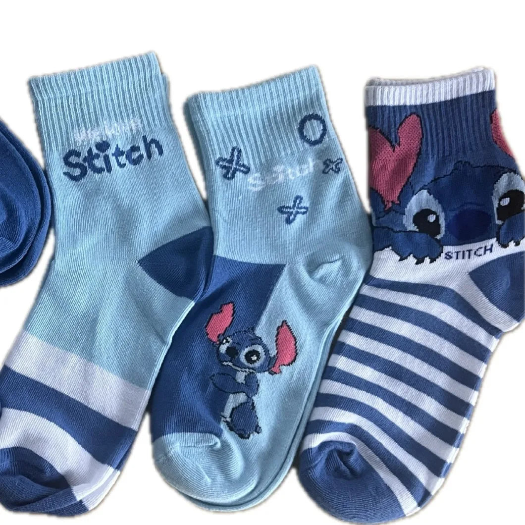 Disney Stitch Sock Cartoon Anime Women Cotton Short Sock Kawaii Boys Girls Socks Children Ankle Socks Girls Christmas Gifts