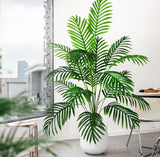 68-125cm(49.2in) Artificial Palm Tree Tropical Fake Plant Green Plastic Palm Leaf Branches Suitable for Home Garden Decoration