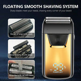 Electric Shaver Face Hair Shaver Dry and Wet Dual Use Removable Fast Charging Portable Razor Beard Shaver, 3D Floating Trimmer H