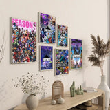 F-Fortnites Hot Game Vintage Posters Sticky Retro Kraft Paper Sticker DIY Room Bar Cafe Stickers Wall Painting