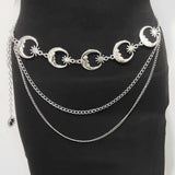 Punk Hip Hop Layered All-match Waist Chain Moon Vintage Metal Womans Belt For Dress Vintage High Waist Chain Belt for Women