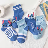 Disney Stitch Sock Cartoon Anime Women Cotton Short Sock Kawaii Boys Girls Socks Children Ankle Socks Girls Christmas Gifts