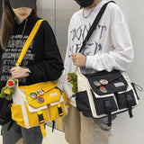 Harajuku Men Nylon Crossbody Bags for Women Messenger Bag Girls School Book Bags Youth Canvas Handbags Shoulder Bag Sac Bolsas