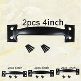 2pcs Door Handle+8pcs Screws Barn Door Handle Gate Handle Pull For Sliding Barn Doors Gates Garages Sheds Black