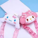 Sanrio Bag Kawaii Kitty Cinnamoroll Kuromi My Melody Coin Purse Shoulder Bags for Girl Cute Doll Handbag Kids Birthday Gift