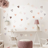 Boho Wall Decal for Girls Bedroom 12/24pcs Boho Rainbows Heart Wall Stickers for Nursery Kids Room Home Living DIY Decorations