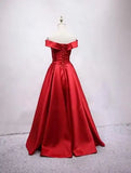 Customized Vintage Off The Shoulder Evening Dresses Long Satin Prom Dress Elegant Women Formal Gowns Wedding Dress Party Dress
