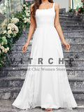 VITRCHP Simple Square Collar Wedding Gowns A Line Elegant Tulle Custom Made Classic Zipper Back Bride Dresses Vestido De Novia