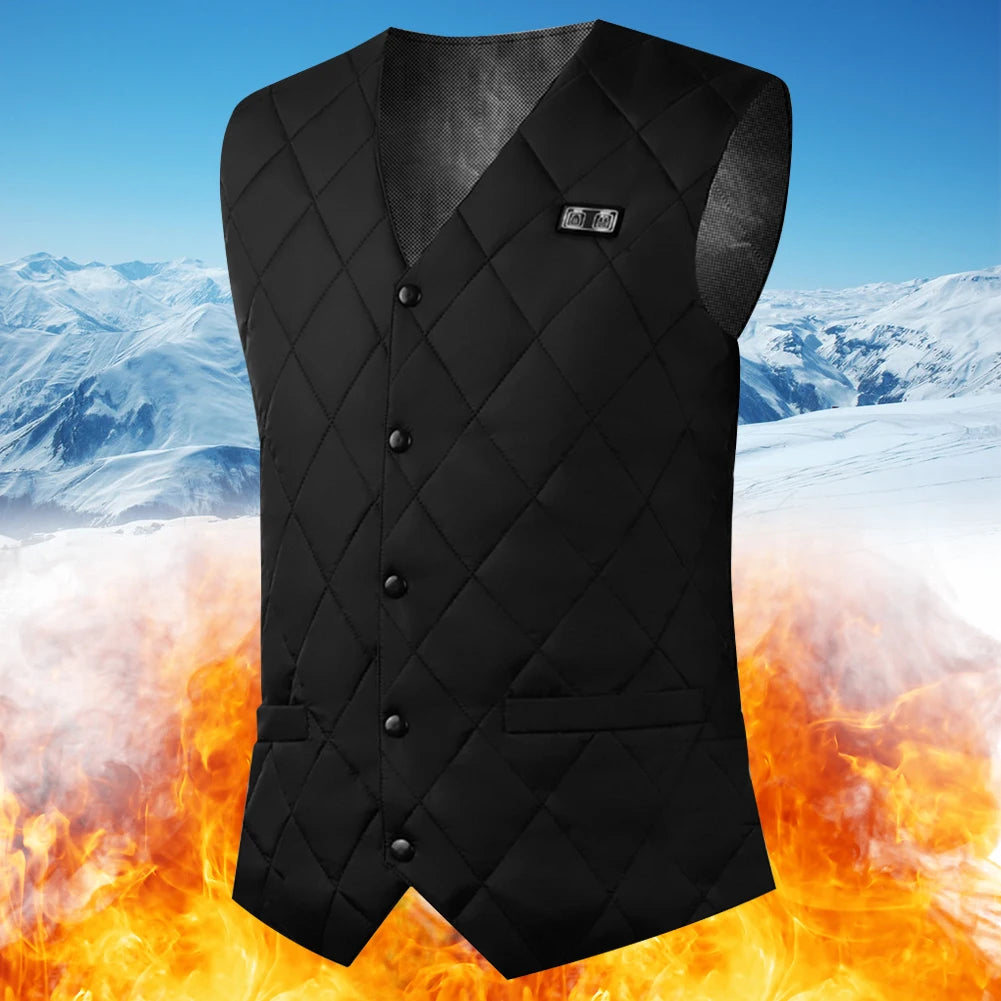 16 Places Zones Heated Vest Coat 3 Gears Thermal Electric Heating Clothing USB Charging Electric Heating Vest for Outdoor Travel