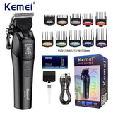 Kemei KM-1858 10W Barber Professional Electric Hair Clipper DLC Blade Trimmer Cordless USB Charging Rechargeable Hair Clippers