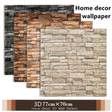 77x70cm Brick Foam Panels 3D Wall Stickers Self-adhesive DIY Embossed Stone Wallpaper Home Decor Living Room Kitchen Decor