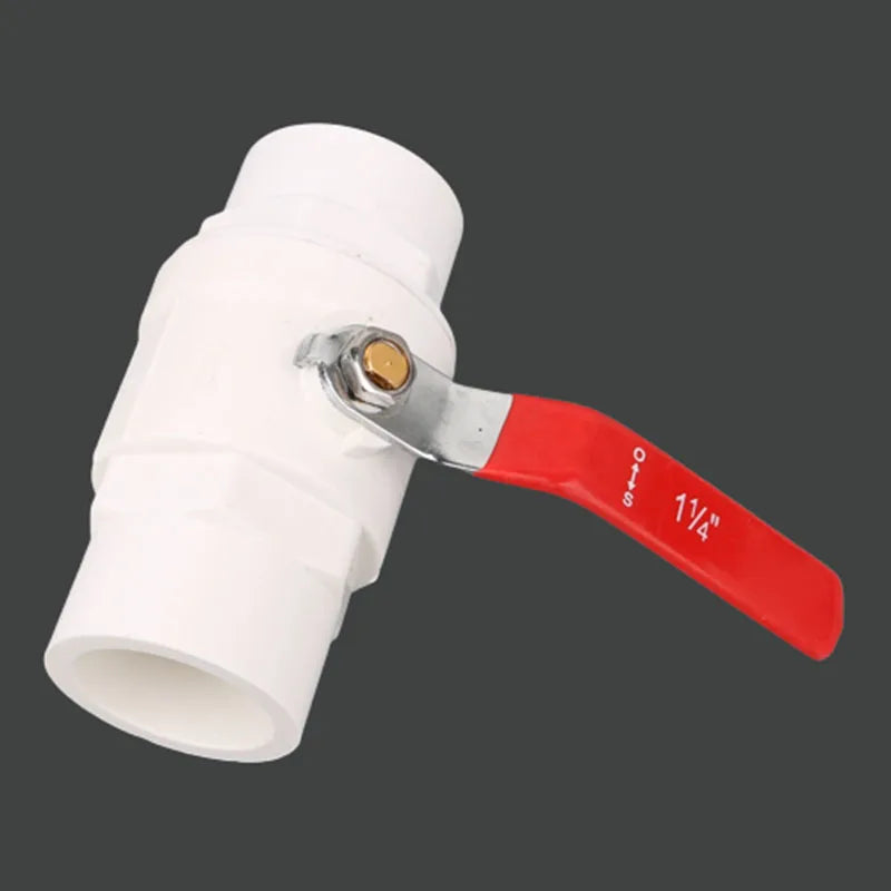 White 20/25/32/40/50mm PVC Ball Valve Plumbing U-PVC Ball Valve Plastic Repair Connector Water Pipe Switch