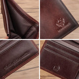 Genuine Leather Men Wallets Rfid Blocking Bifold Wallet Short Multi Function ID Credit Card Holder Male Purse Money Bags