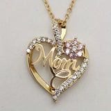 14K Gold-Plated Heart 'MOM' Pendant Necklace - Elegant, Durable Gift to Show Your Love .The Perfect Gift for Your Favorite Mom