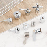 Multi-size Faucet Switch Handle Dish Basin Knob Triangle Valve Small Spout Hot Cold Buttons Quick Open Valve Bathroom Fittings