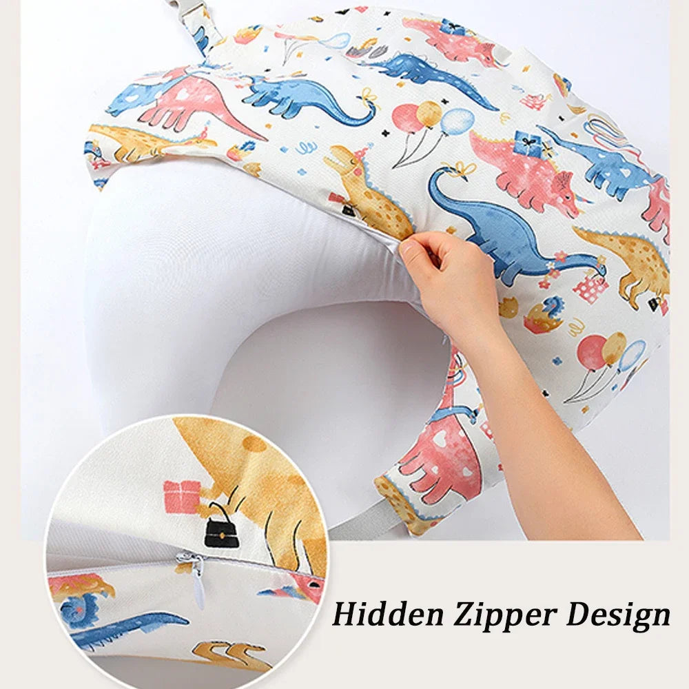 Nursing Pillow for Baby Breastfeeding New Home Portable with Adjustable Waistband Strap and Removable Cotton Baby Pillow Feeding