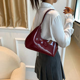 Fashion Shoulder Bag Women's Patent Leather Tote Versatile  Satchel Hobo Bag Girl Brand Designer Zipper Small Handbags