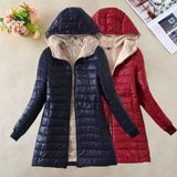 Soft Hooded Coat Long Sleeves Winter Jacket Plush Lining Warm Autumn Jackets Winter Cardigan Coat  Windproof