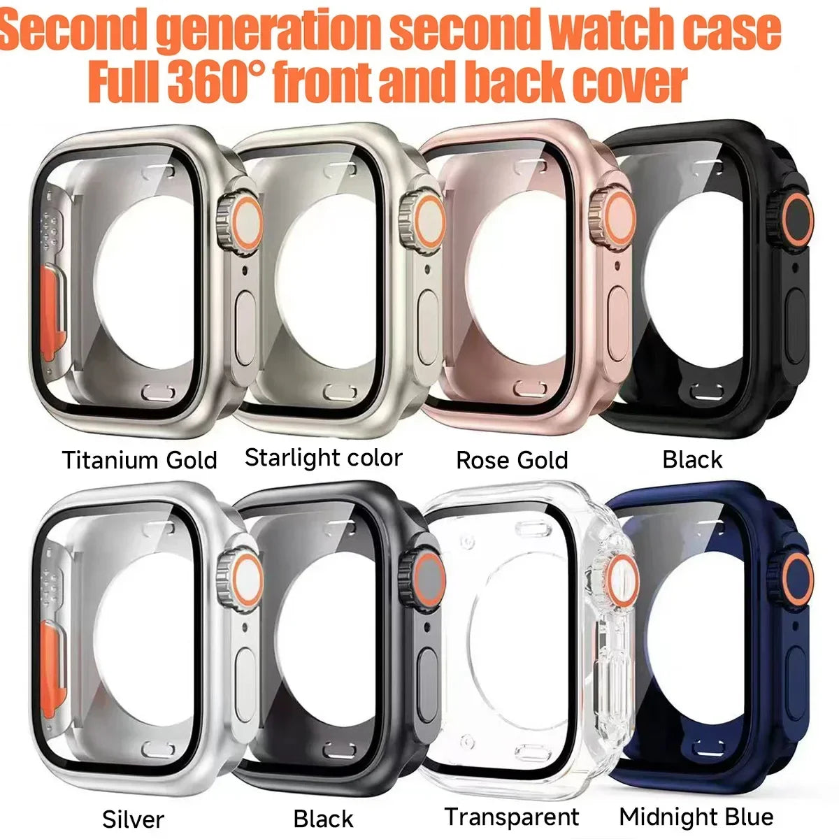 Glass+Case for Apple Watch Series 10 46mm 42mm 9 8 7 45mm 41mm Change To Ultra IWatch 4 5 6 SE 44mm 40mm Screen Protector Bumper