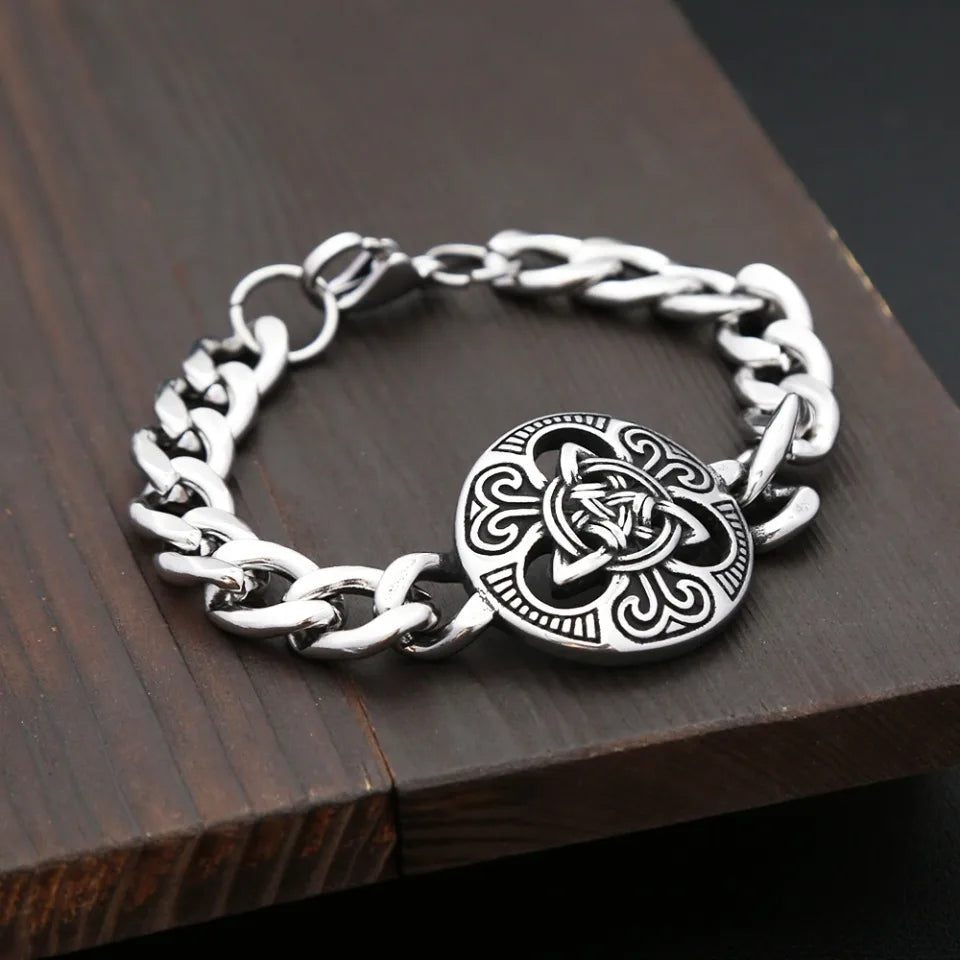 Fashion Vintage Witch Knot Chain Bracelet 316L Stainless Steel Nordic Vikings Celtic Knot Bracelets For Men Women Amulet Jewelry