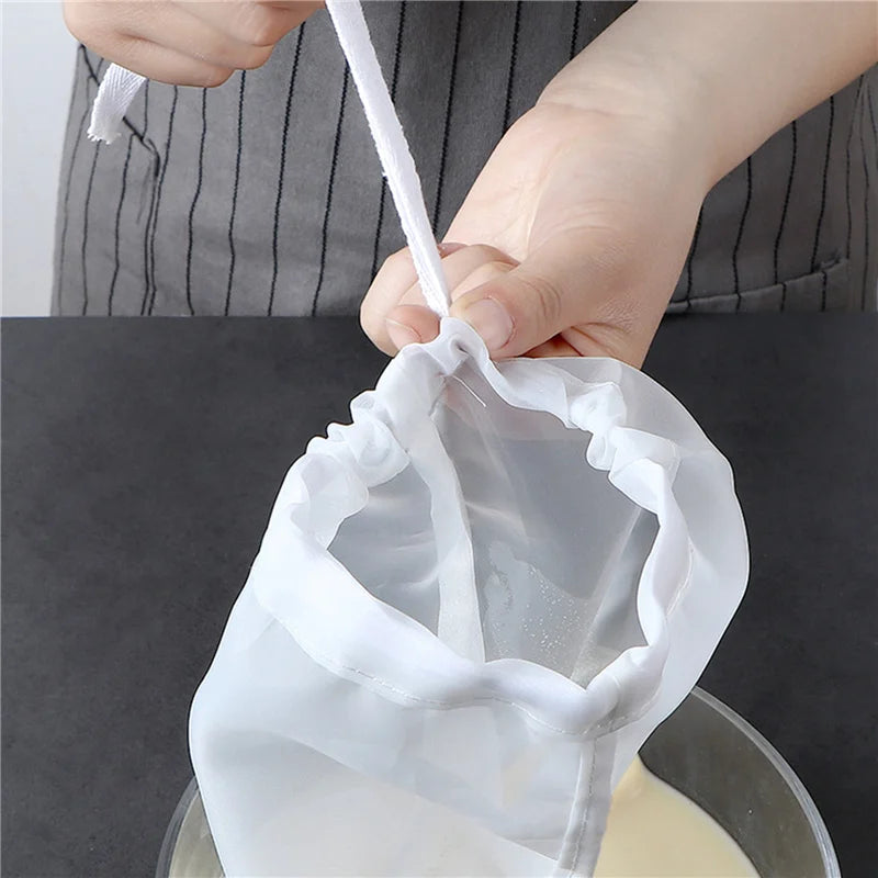 Nylon Filter Bags Vegetable Milk Strainer Sieve Drain Tea Filter Net Bag Kitchen Gadgets For Home Food Cheese Cloth Honey Sieve