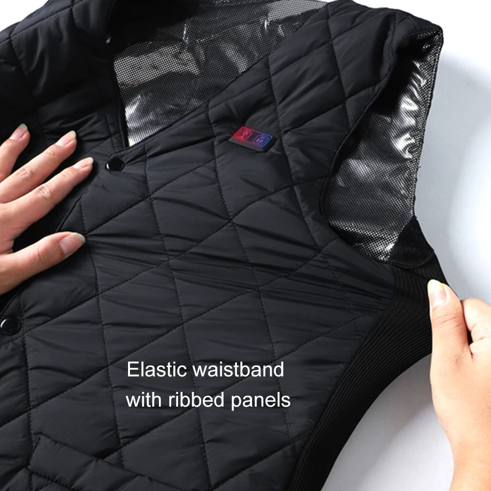 16 Places Zones Heated Vest Coat 3 Gears Thermal Electric Heating Clothing USB Charging Electric Heating Vest for Outdoor Travel