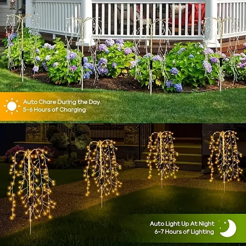 NEW 200LED Solar Lawn Lamp 8 Modes Solar Firework Lights Waterproof Outdoor Graden  Decorative Light 120LED Terrace String Light