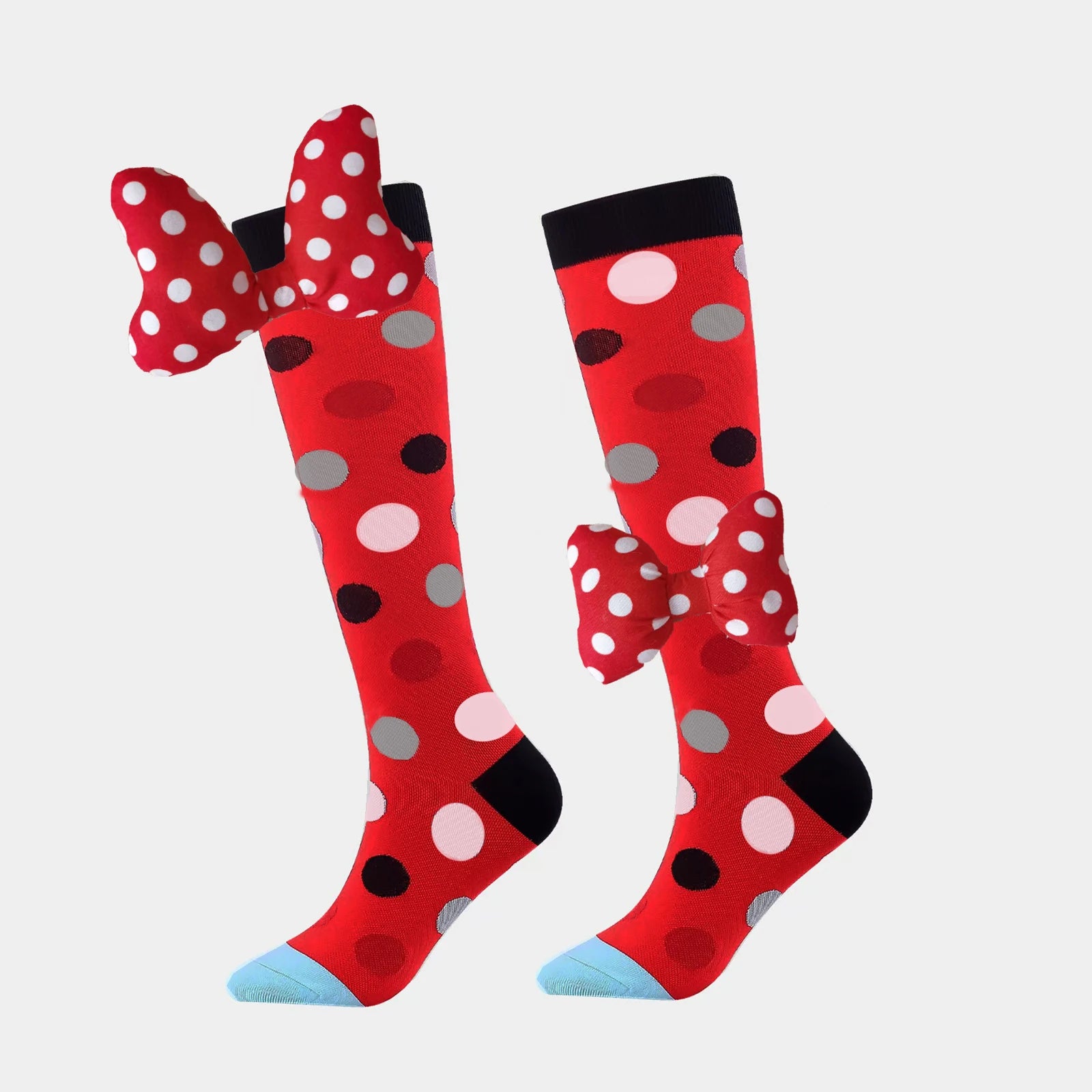 Cute Girl Long Socks Cute Girl High Socks Colorful polka dot Socks Handmade Bow Socks