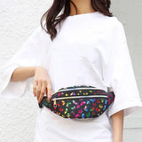 Mobile Phone Waist Bag Large Capacity Fashion Colourful Women's Double Zip Mobile Phone Waist Bag Fitness Sports Pouch