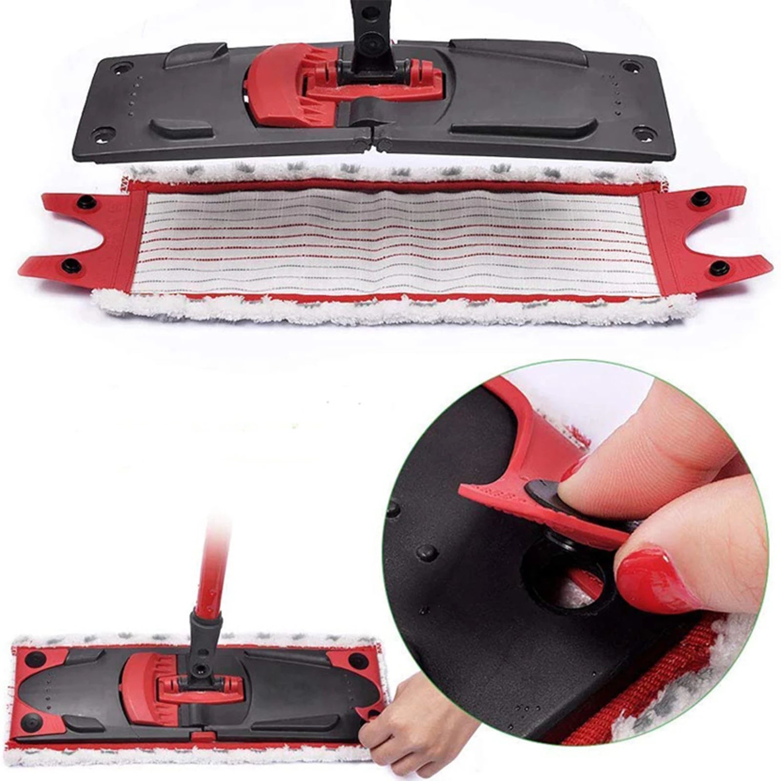 High Quality Microfiber Floor Mop Pads Reusable Flat Spin Mop Cloth Replacement for Vileda UltraMax Quick Drying Machine Washabl