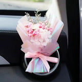 Dried Flowers Bouquet Car Perfume Air Vent Clip Mini Creativity Car Flower Accessories Eternal Bouquet Interior Ornament W1H7