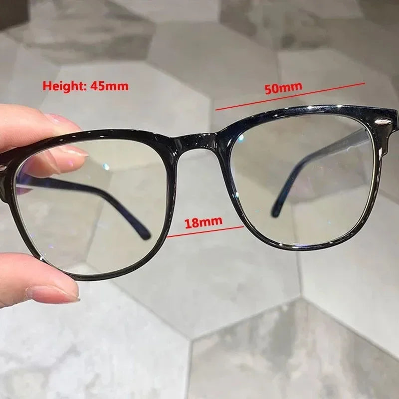 Men Women Transparent Finished Myopia Glasses Retro Oval Frame Blue Light Blocking Eyeglasses Nearsighted Glasses Minus 0To -6.0