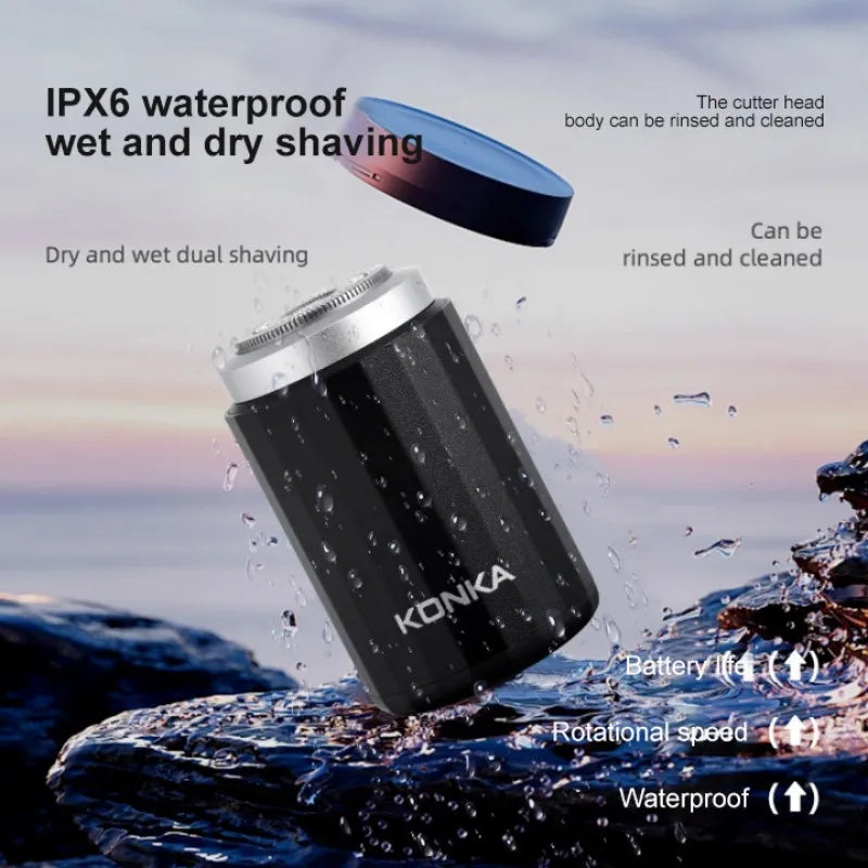 NEW Type-c Rechargable Mini Portable Waterproof Electric Shaver  Strong High Speed Long Endurance Suitable Wet and Dry