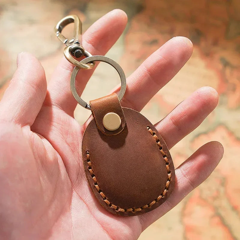 For Airtags Protective Case Retro High Quality PU Leather Keychain for Apple Anti-lost Tracker Locator Device Accessories Сумка