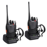 ESYNiC 2Pcs Portable Adult Walkie Talkies Rechargeable UHF 400-470MHZ 16CH Two Way Radio With Original Earpieces For Daily Use