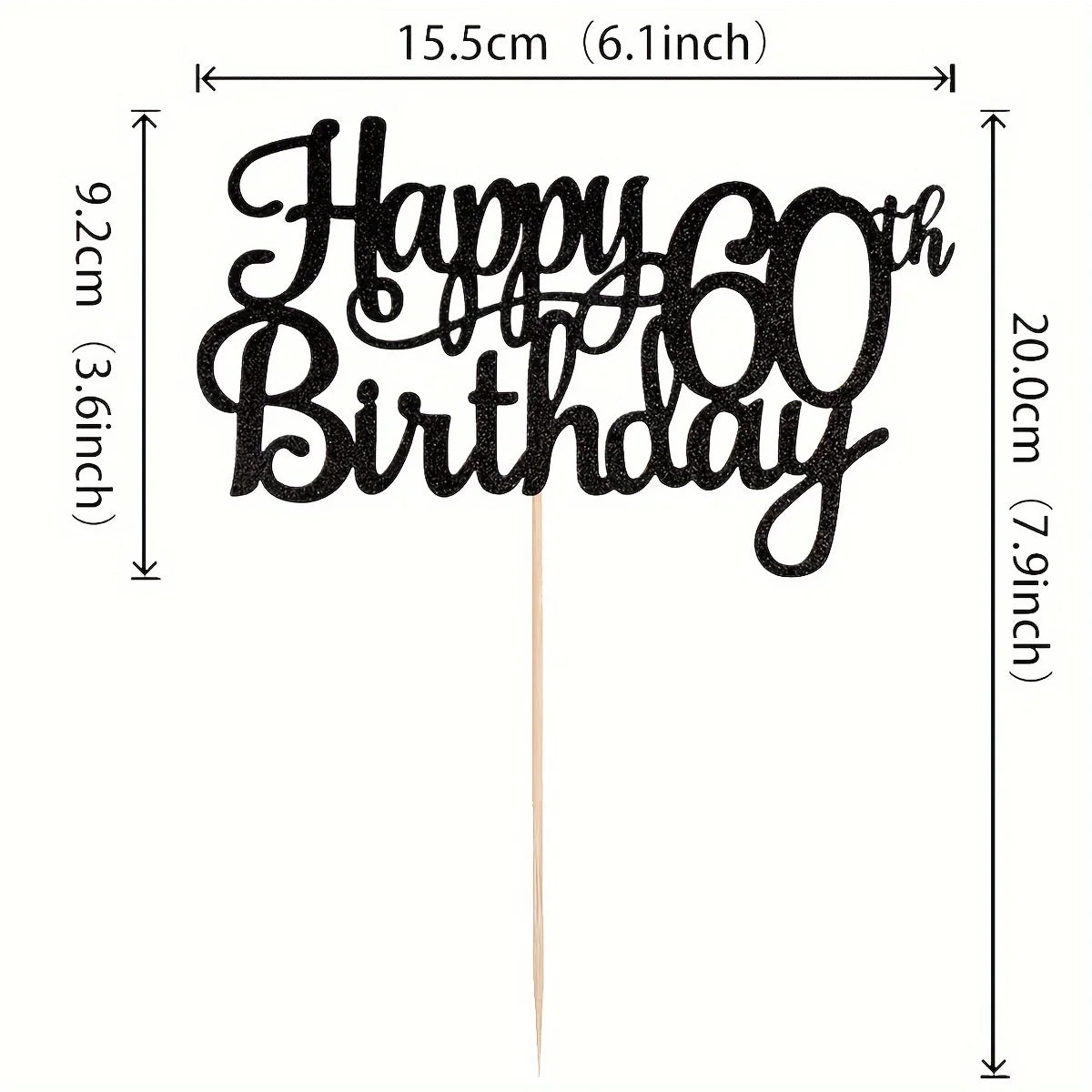 1pc 60th Birthday Cake Topper - Cheers to Fabulous Design Perfect for Adult Celebrations, Anniversaries