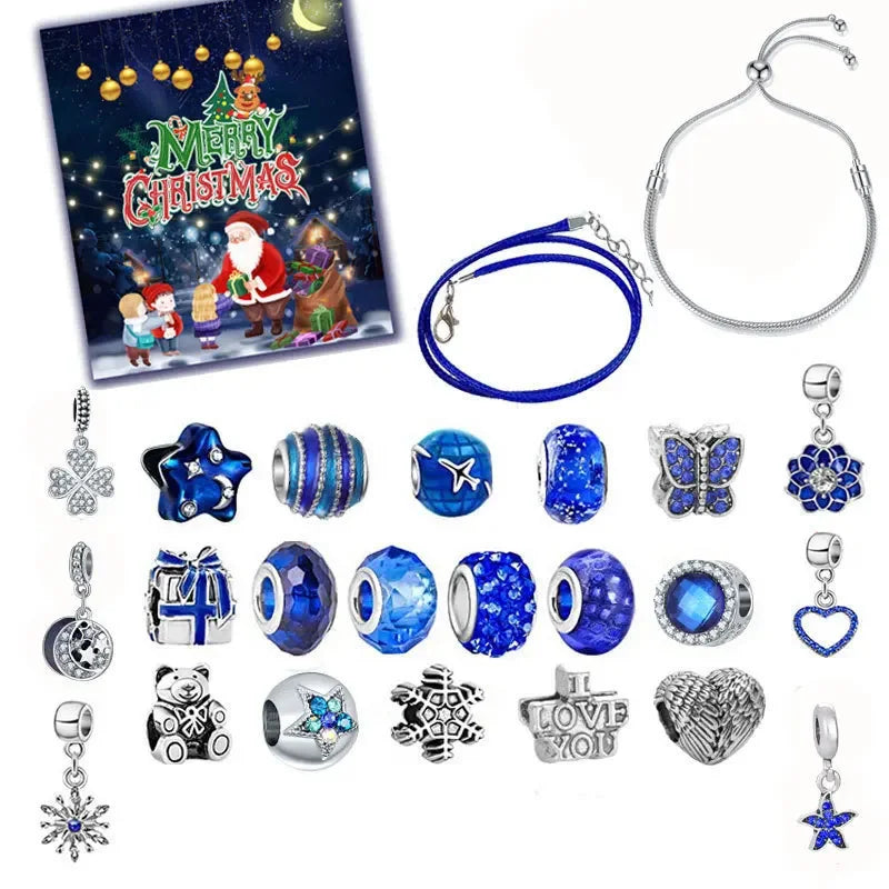 Advent Calendar 2024 Girls Charm Bracelets Making Kit For Kids Xmas Countdown Calendars Jewelry For Toddler Kids Teens Girls