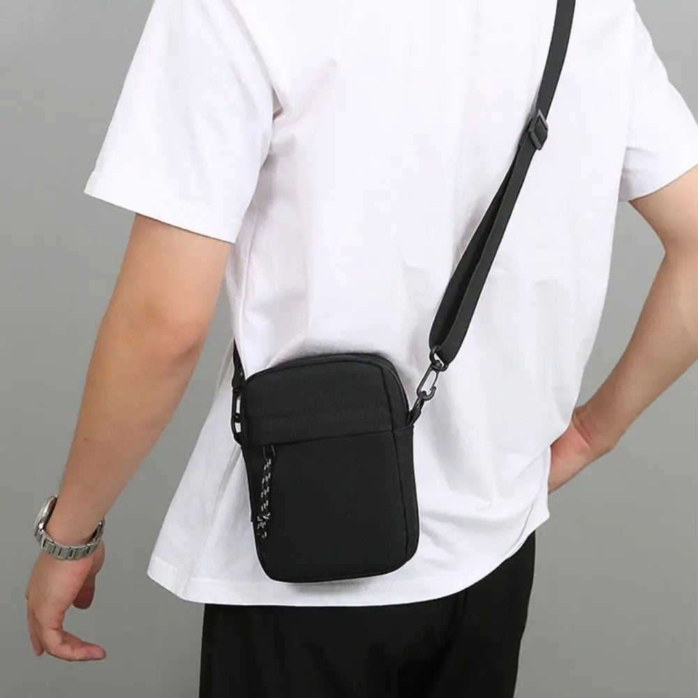 Messenger Sling Bags For Men Casual Canvas Small Zipper Crossbody Pouch Simple Small Crossbody Shoulder Bag Men Bag