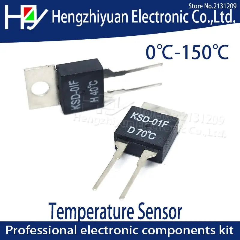 KSD-01F Thermal Switch H D 0 5 10 15 20 25 30 35 40 45 50 55 60 65 70 75 80 C Degrees NC NO Temperature Sensor Thermostat Fuse