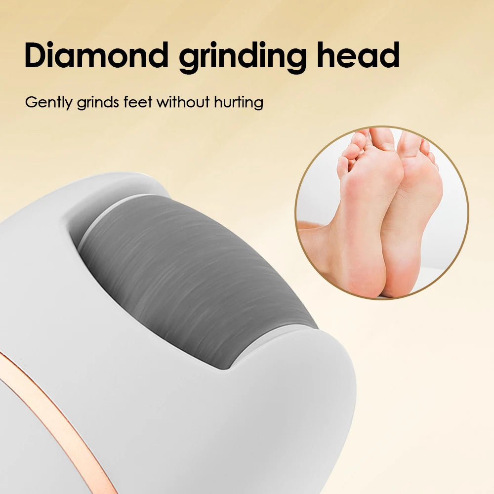 Electric Foot Grinder 2 Gears Automatic Pedicure Tool Remove Deadskin Calluses Thick Polishing Gentle Exfoliation With Light