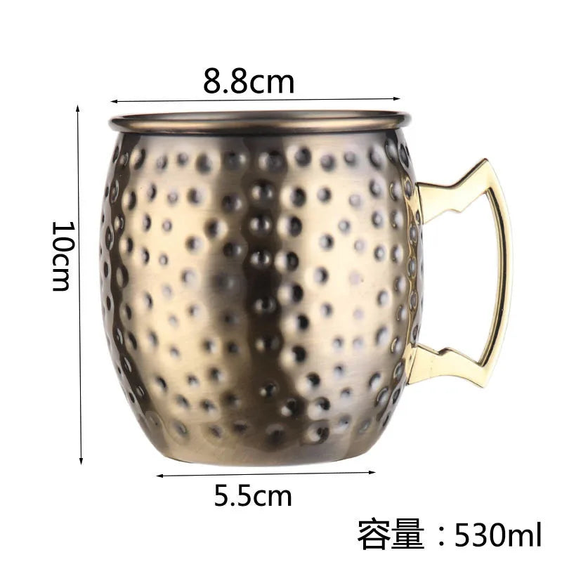 Steel Moscow Mule Mug 500ml Plated Beer Cup Cocktail Mug With Handle