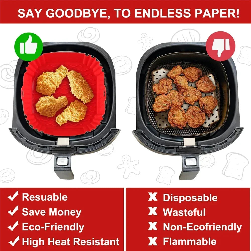 Basket Dishes for Home and Kitchen Bar Air Fryer Molds Air Fryer Chicken Stanleys Cup Pizza Kitchenware Fried Pan Baking Garden