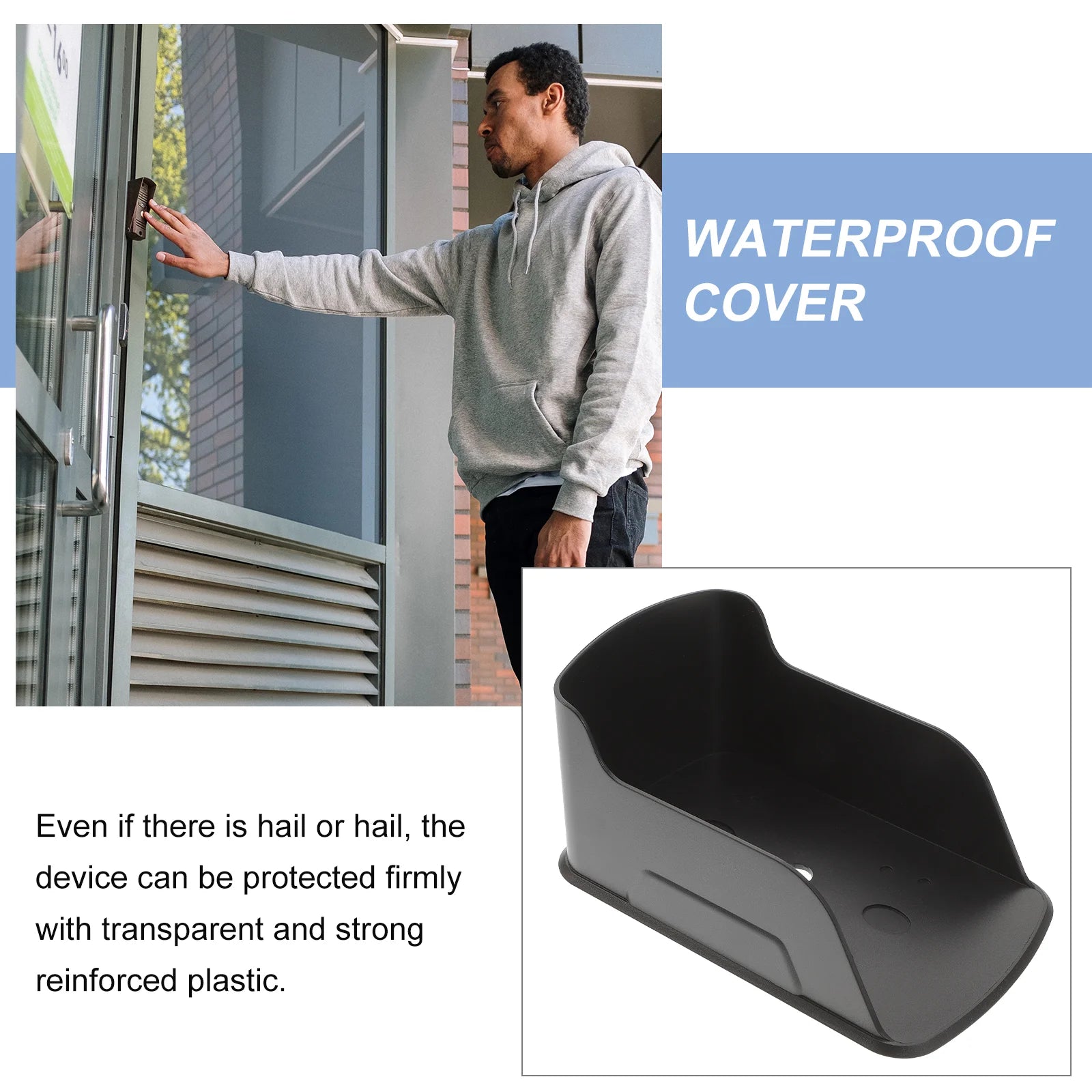 Doorbell Waterproof Cover Outdoor Wireless Attendance Video Outdoors Wired Weatherproof Case Metal