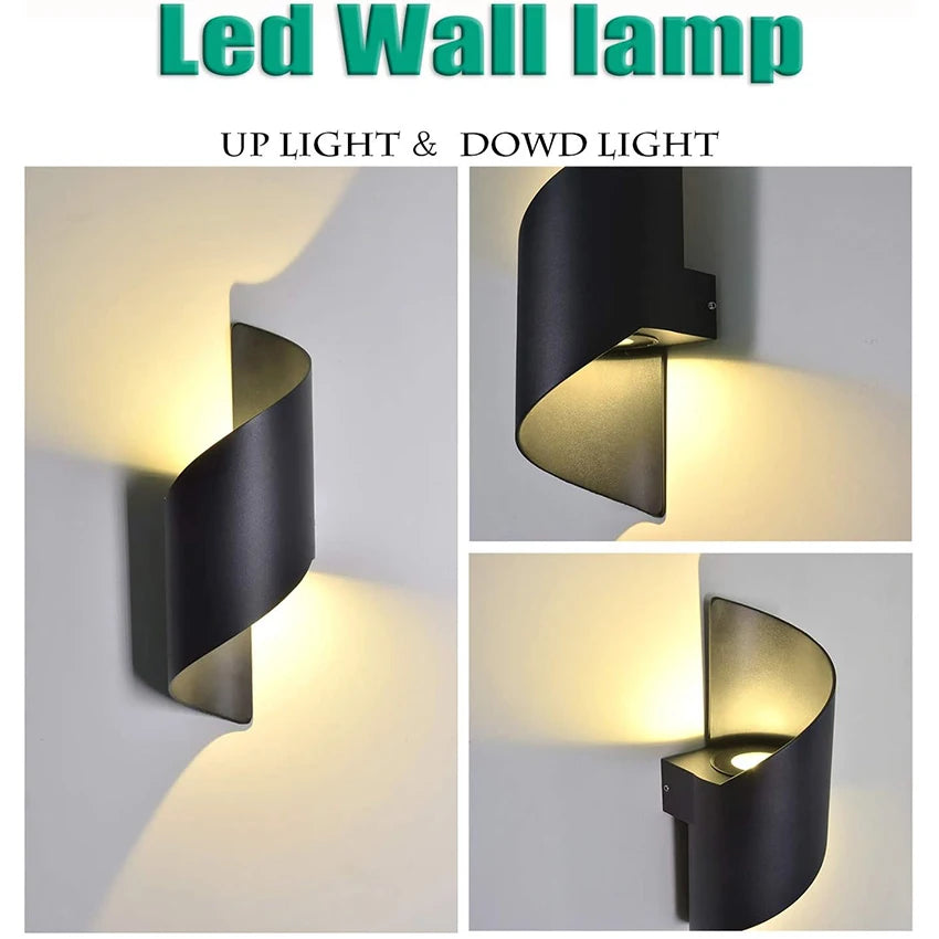 LED Wall Light Indoor Outdoor 12W IP65 Waterproof Outdoor Wall Lights Up Down Decorative Wall Lamp for Garden Balcony Porch