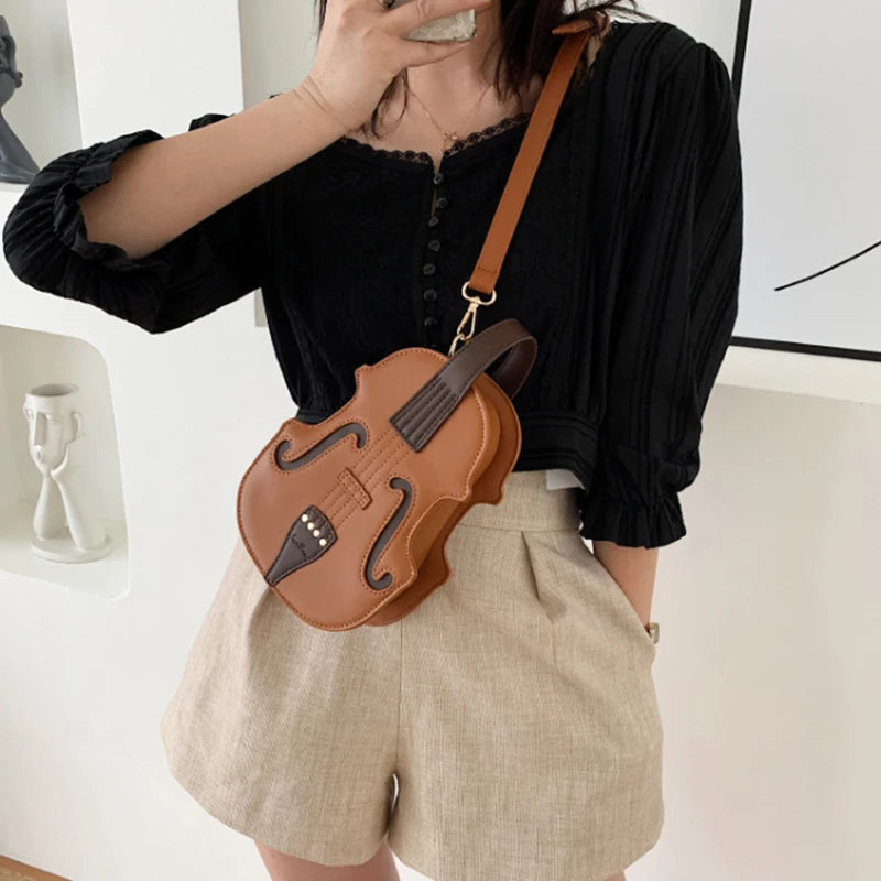 New Spring/Summer Versatile Fashion Women's Handheld Backpack Hot Selling Network Red Shoulder Crossbody Violin Bag