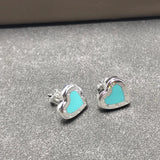 High Quality Silver Jewelry Jewelry Classic Beautiful Love Blue Heart Shape Earrings Women Jewelry Gifts Free Shipping